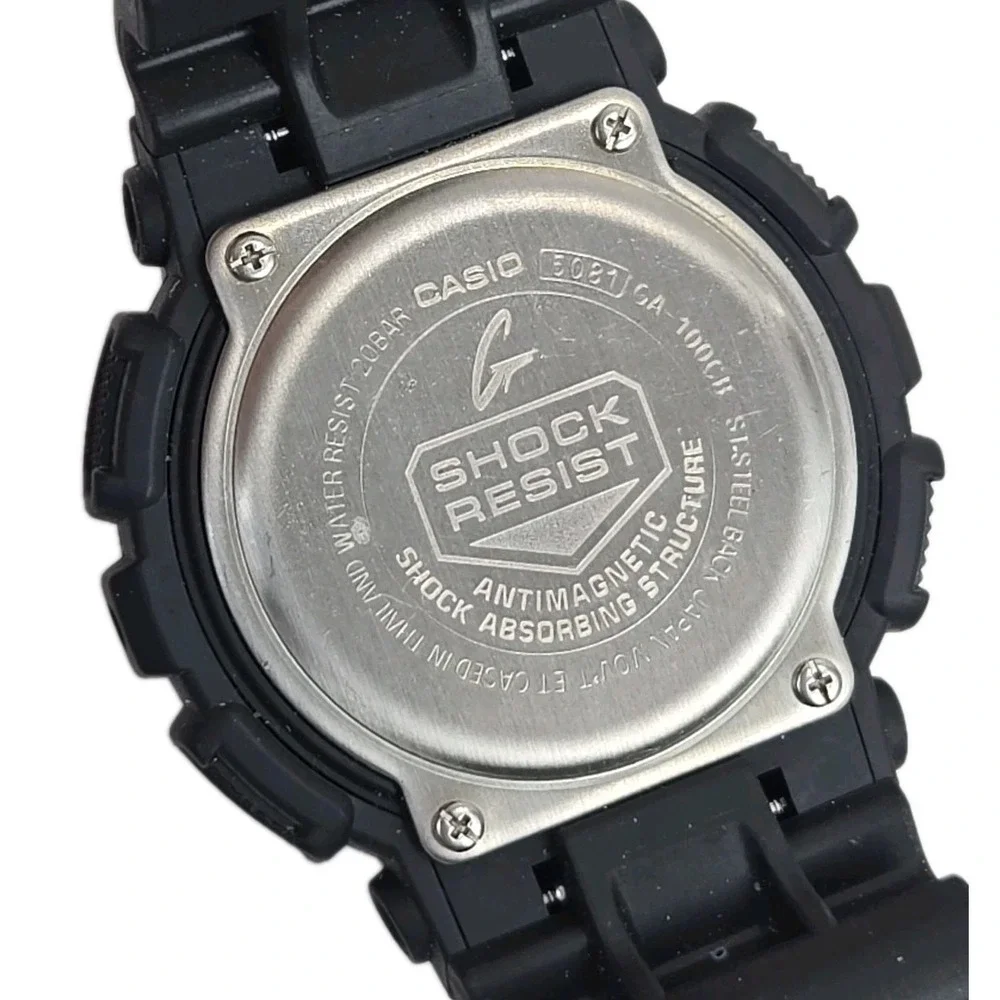 Casio G-SHOCK GA100CB-1A Black/Blue Case with Black Blue Camo Dial Worn 1X NICE